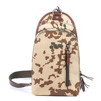 Custom wholesale camouflage sling bag man polyester PU men shoulder bag for men running side fashion Waterproof crossbody bags