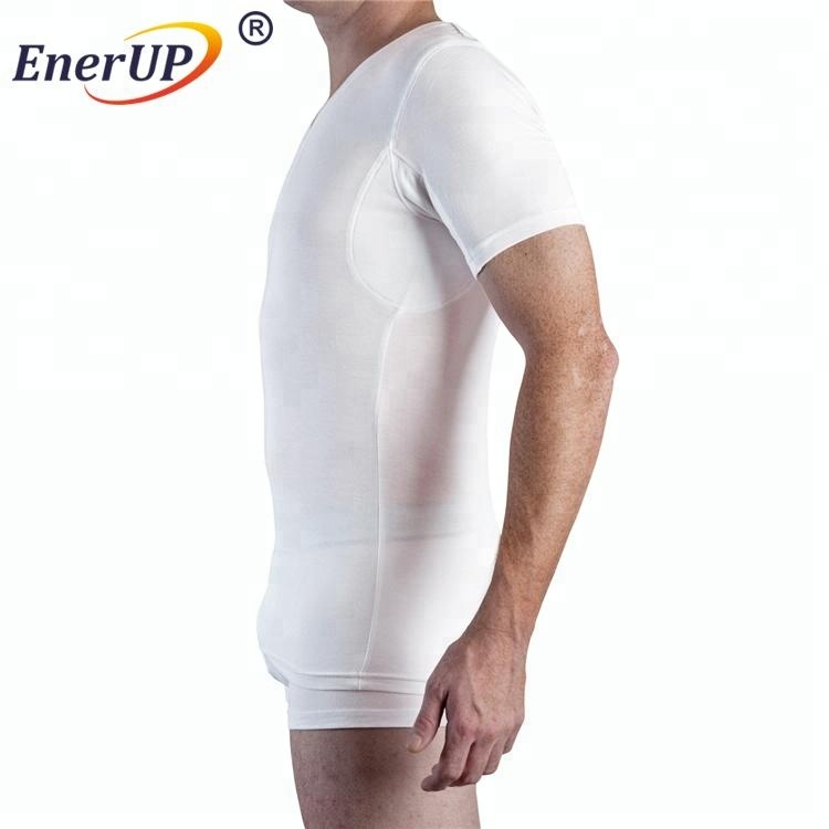 wholesale high quality sweat absorbing men white body fit under sweat proof t-shirt