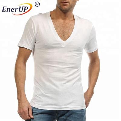 Mens sweat proof crew neck undershirts with underarm shields sewn-in