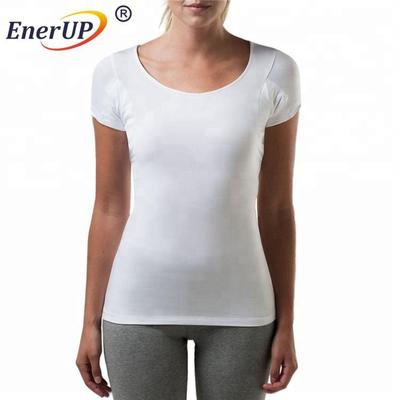 Women's V-neck sweat proof t-shirt underarm shields