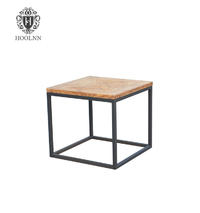 French Country Iron Frame Wood Side Table E10-60