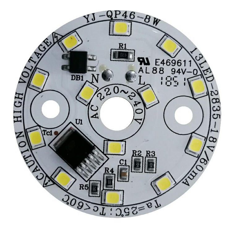 smd 2835 CE-RoHS Certified 3-year Warranty 8W 100 lm/W aluminum led pcb board ac ceiling module for LED bulb light