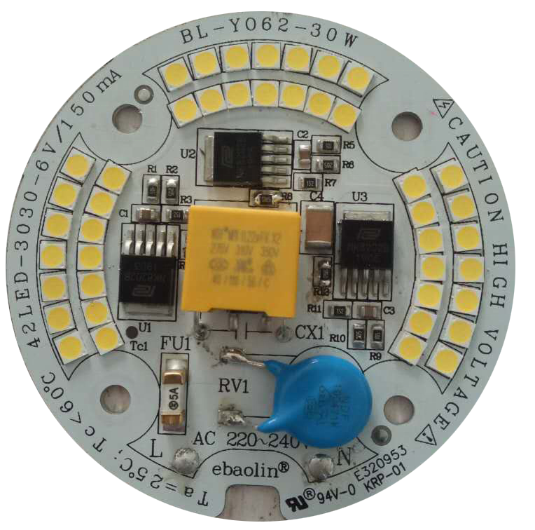 30W119lm/W Ra80 CE RoHS Certification220V ac input pcb pcbaled module for LED Bulblight