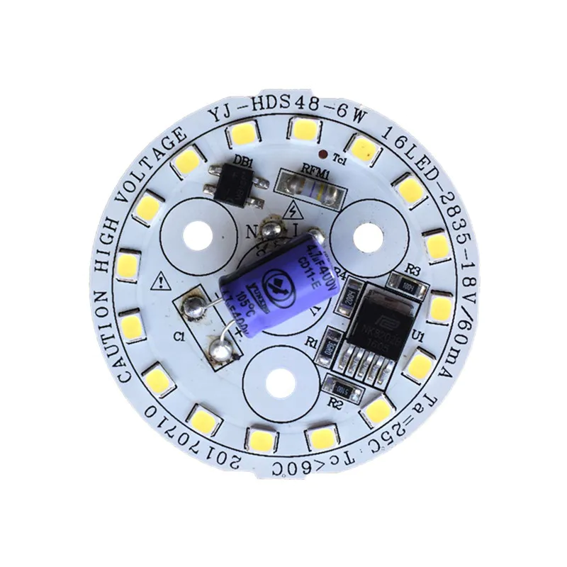 6W 130LM/W High Quality 6W Ra80 CE RoHS Certification 220V AC PCB Input LED Module for LED Bulblight