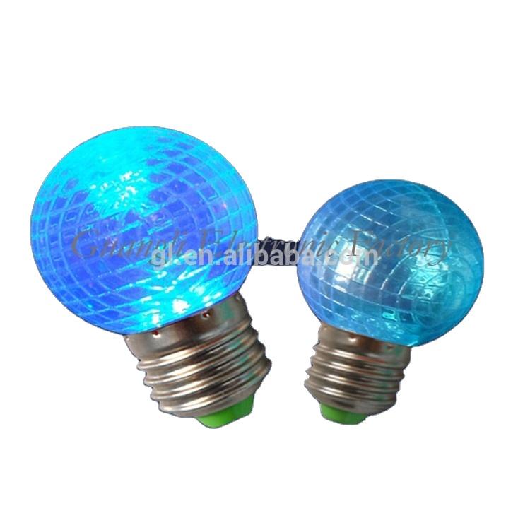 Popular night light decoration in door color bulb e27 b22 g40 g45 0.5w led bulb plastic housing many colors for choices