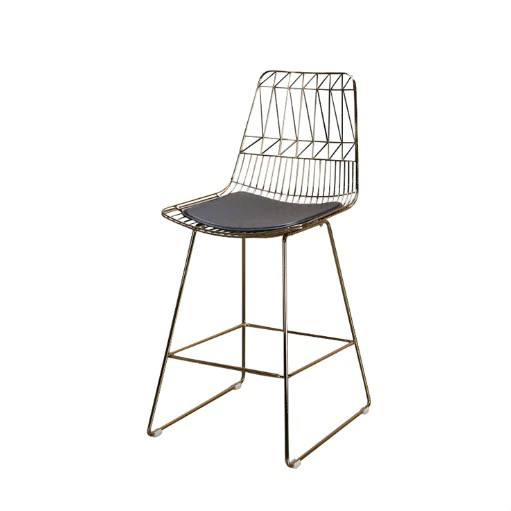 Gold color wire bar stool