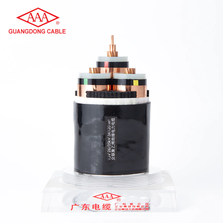 3 Core 3x120mm2 Copper Core Cross-linked Polyethylene Insulated PVC Sheathed PowerCable