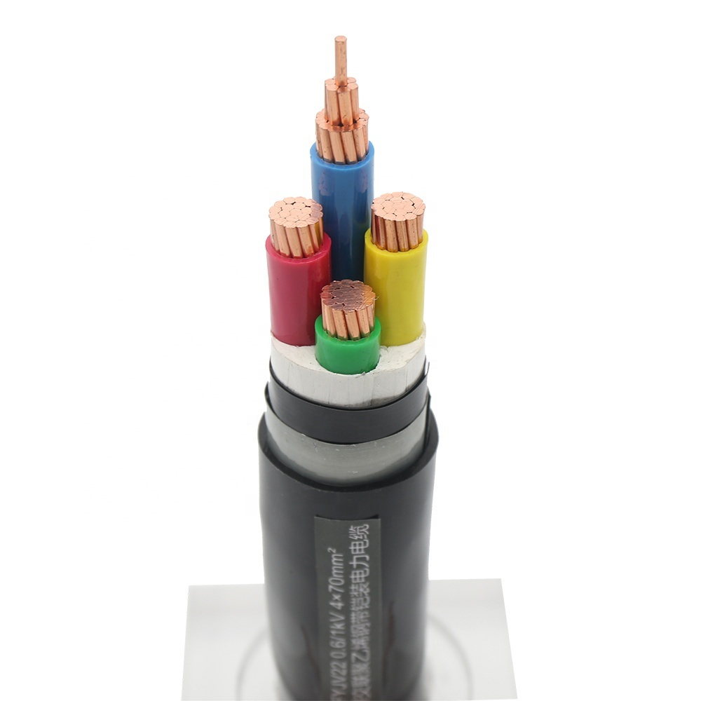 VV3x50+1x25mm 3+1 low voltage pvc jacket underground power cable guangzhou manufacturers different types of cables price