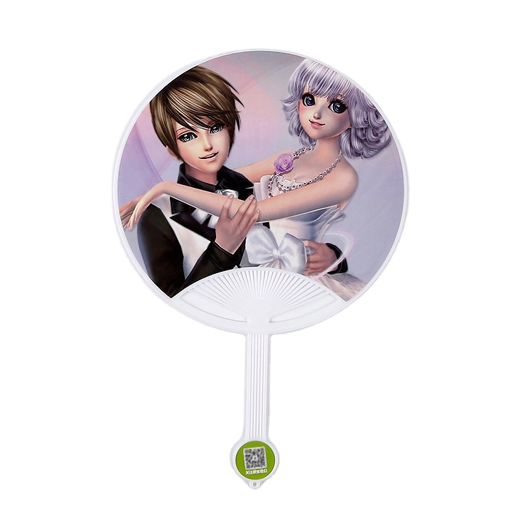 Promotional Custom Printing Eco-Friendly PP Plastic Handle Fan forAdvertising