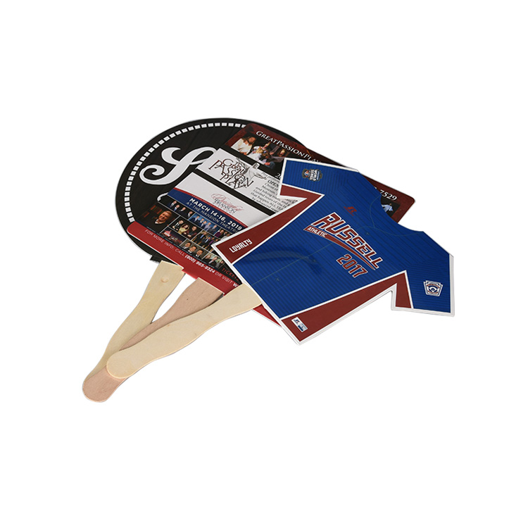 Wholesale Custom Logo Advertising Fan Wood Handle Fan with Various Sizes And Shapes