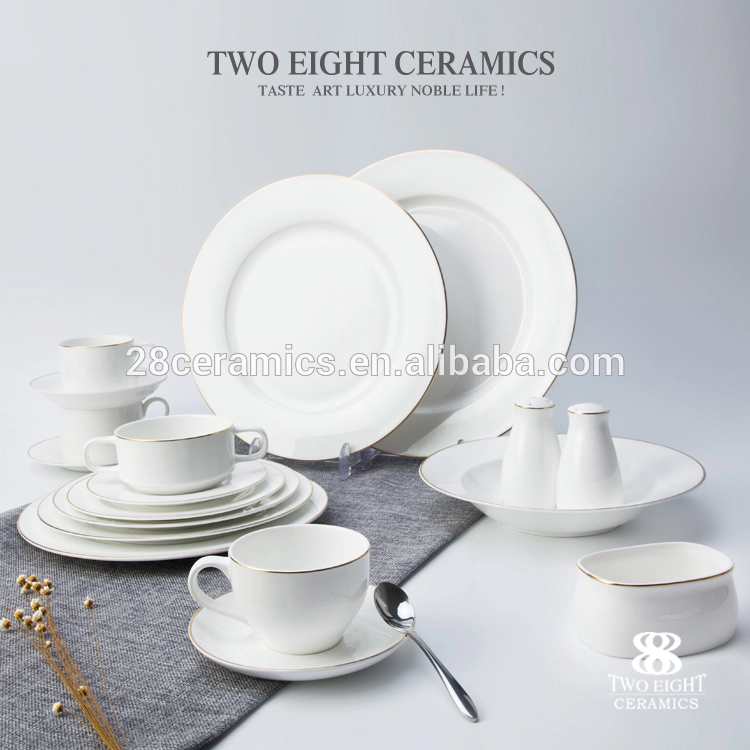 brilliant high quality european style hotel bone chinagold rim dinnerware set