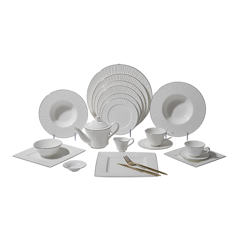 European Bone China Dinnerware Set Dishes, Round Dinner Table Set, Durable Fine Bone China Dinnerware>