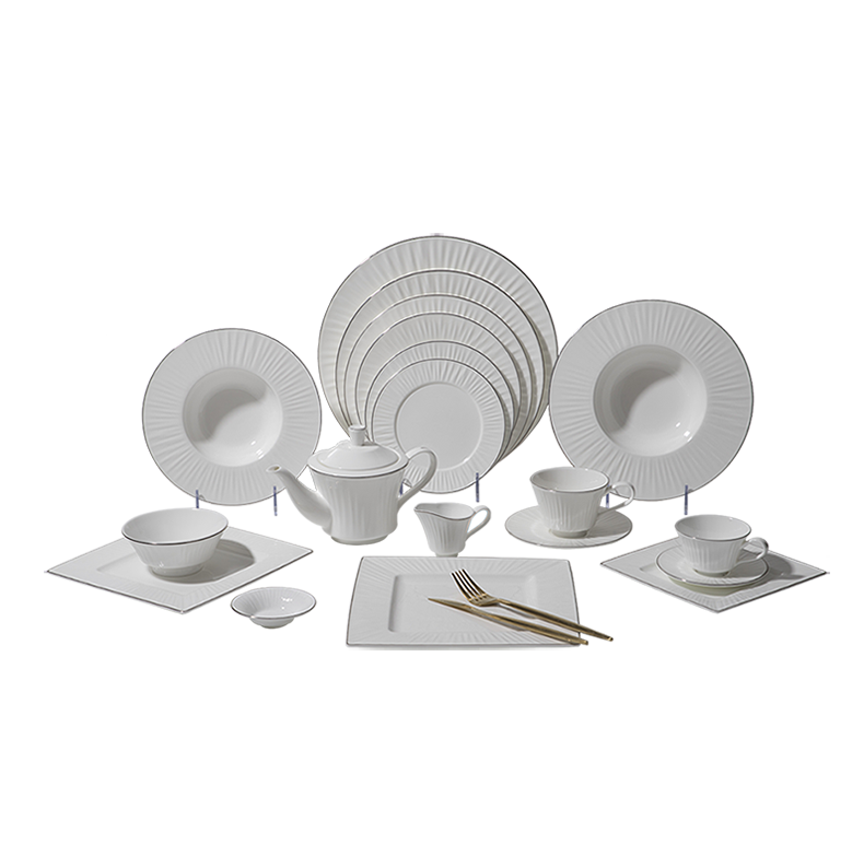 European Bone China Dinnerware Set Dishes, Round Dinner Table Set, Durable Fine Bone China Dinnerware>