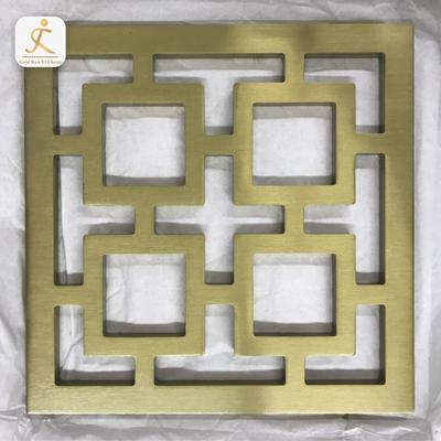 High Quality Custom Design Gold Brushed Stainless Steel Laser Cut Room Divider Metal Room Partition