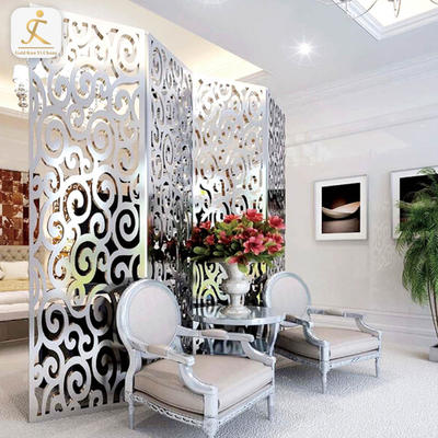silver white unique vintage 3d art deco metal screens panel stainless steel decorative laser cut grill hall partition