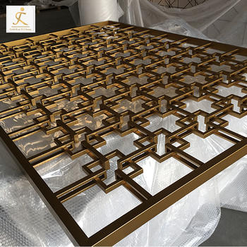 Professional custom 3D luxury design gold metalstainless steel screen for living room divider furniture