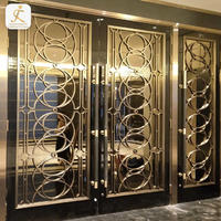 custom made black framed room dividers and partitions golden 1800 x 900 stainless steel 3d circle pattern decorative screen