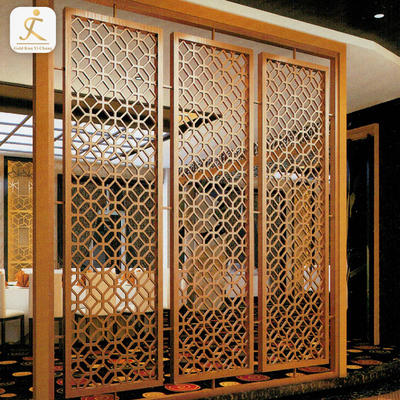 wood look wall divider decorative metal partition KTV laser cutting decorative stainless steel art deco metal room screens