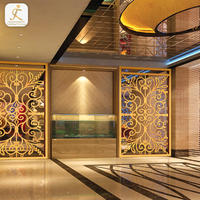 hotel hall fixed art decorative laser cut metal screen divider beautiful design stainless steel decorative partition screen