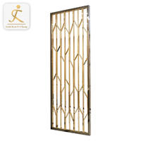 Custom metal fabricationlaser cutting leaf shape stainless steel screen metal room divider golden screen