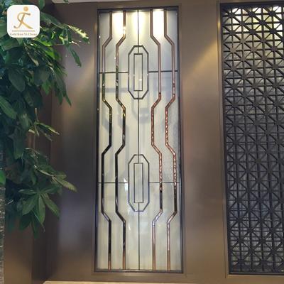 Panel Design Decorative Metal Partition Wall For Living Room Gold Stainless Steel Screen Laser Cut Metal Room Divider