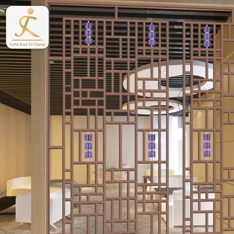 hotel wall decorative laser cutstainless steel screen partition for hotel bar villa