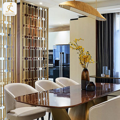 Living Room And Dining Metal Panels Stainless Steel Room Divider Laser Cut Decorative Interior Metal Screen Partition