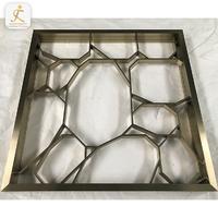 Stainless steel half height room divider	square small divider for wall decoration custom metal gold lattice room divider
