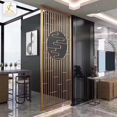 high end customized fixed floor to ceiling room divider hotel decorative laser cutting stainless steel room partition