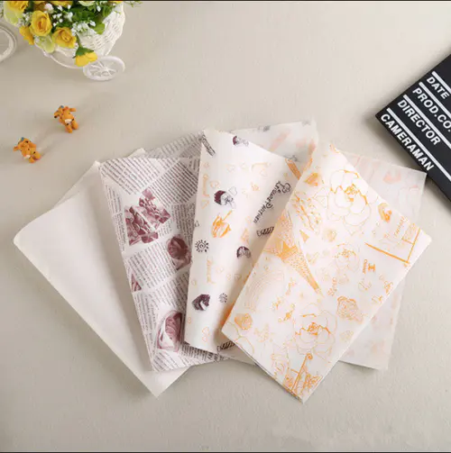 Printed Oil Proof Sandwich Wrap Burger Pocket Food Grade Paper Packaging Aluminum Foil