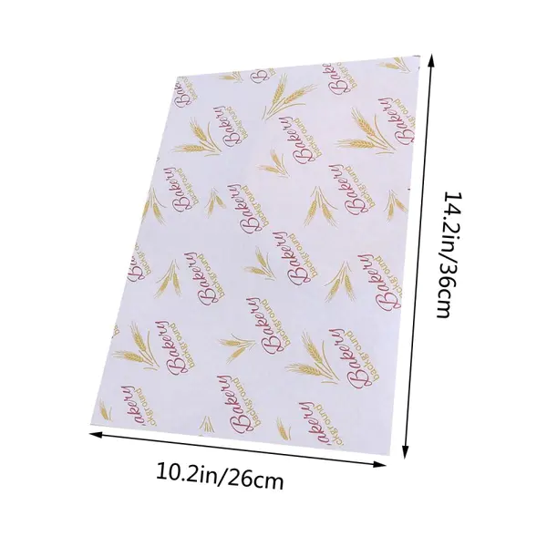 China factory custom logo printed greaseproof oil greaseproof wax food wrapping paper