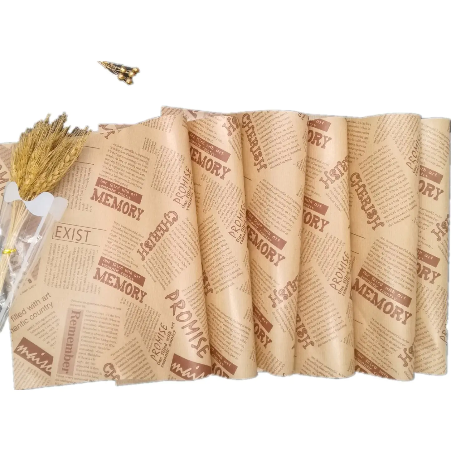 China supplier Custom logo food grade papel de alimentos para embalagens de kebab greaseproof paper
