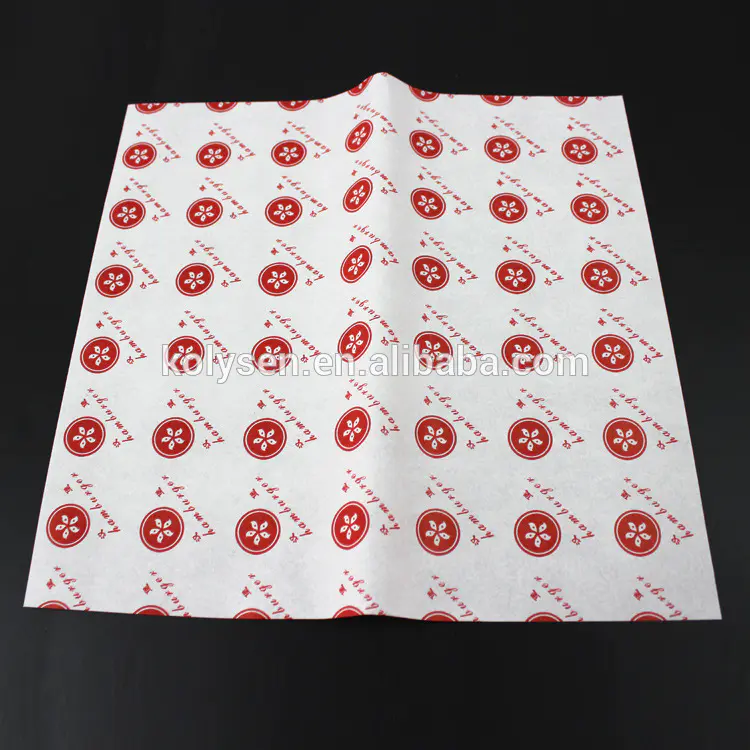 Custom logo food grade oil proof food paper for burger wrapper factory in china