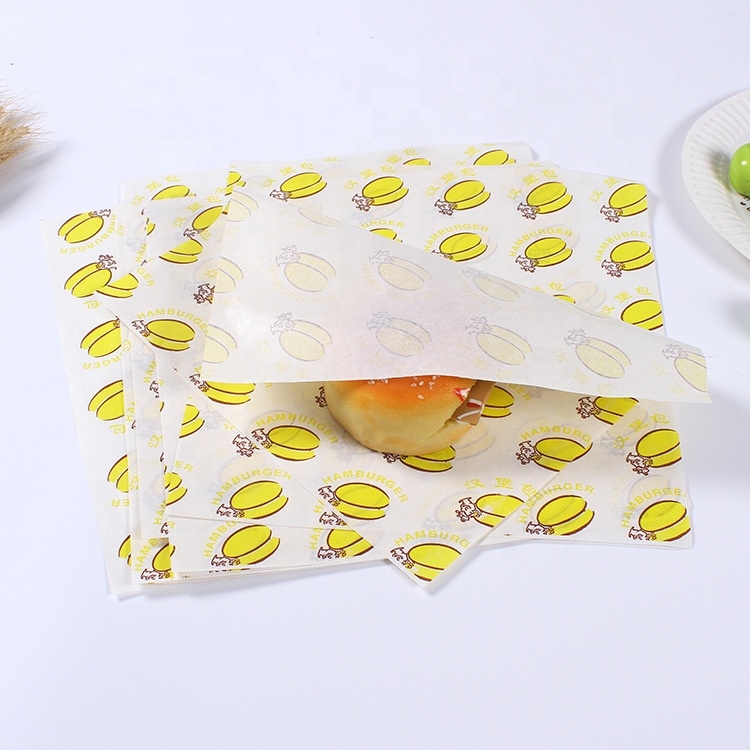 Custom Printed Food Wrapping Paper Grease Proof Paper for Shawarma Packaging Export from China Wood Pulp Coated Greaseproof PE