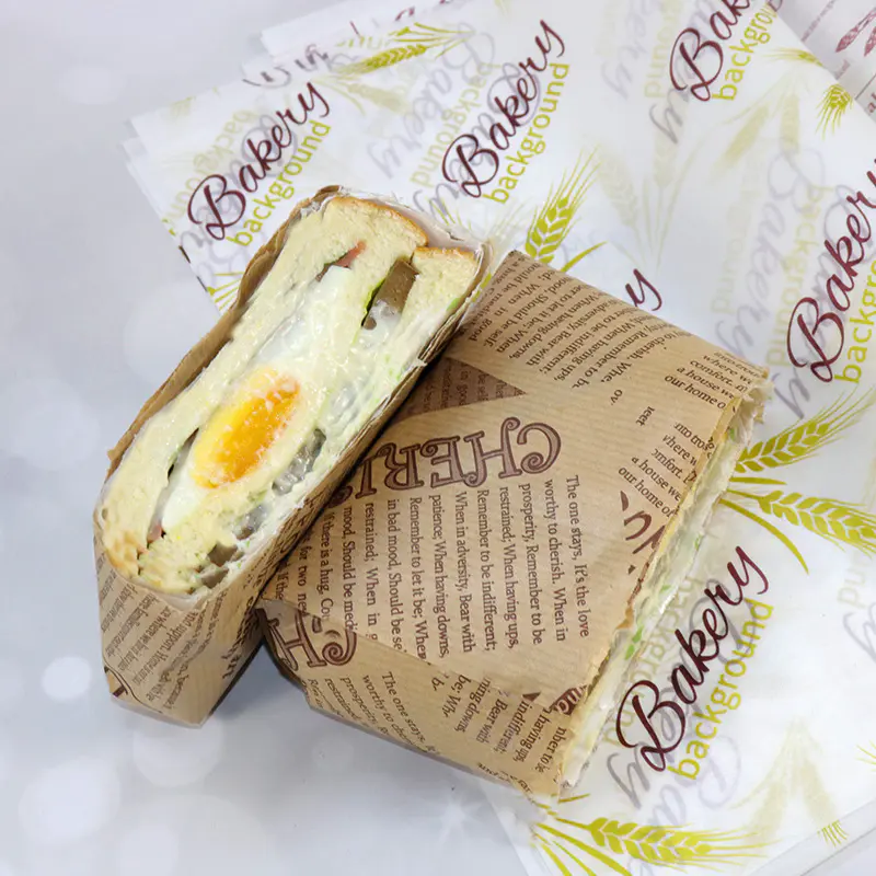 Custom logo oil resistant Deli Sandwich Wrapping Paper Verified Supplier