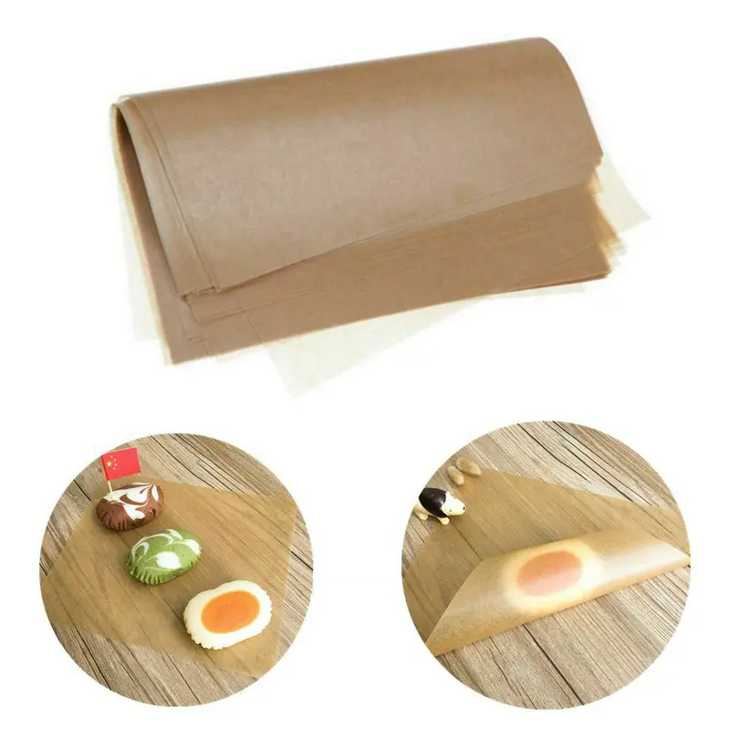 Custom Printed Brown Wax Tissue Paper Wedding Xmas Candy Sweets Gift Food Wrapping Paper