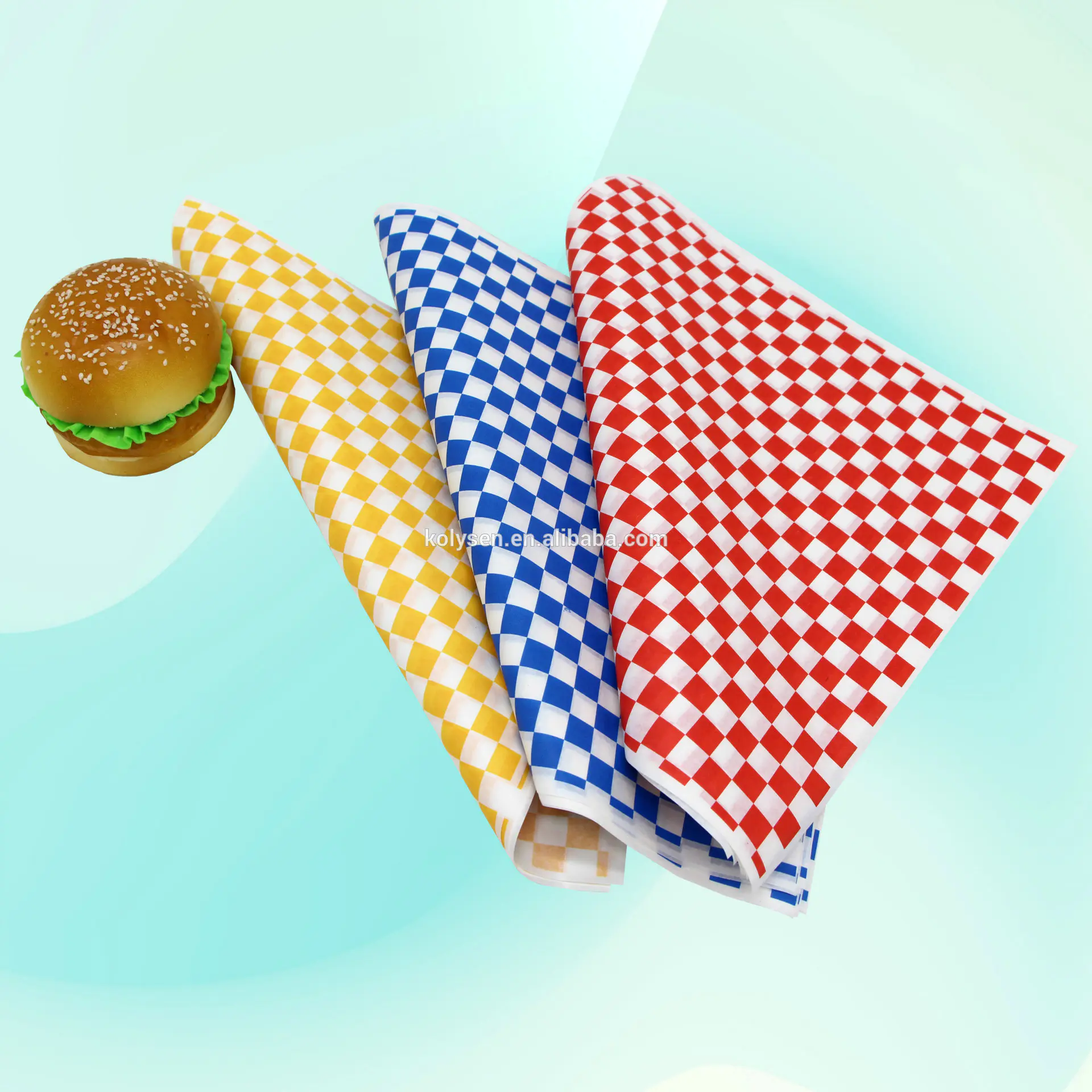 Factory Price Custom Logo Printed Food Grade Greaseproof Snack Hamburger Wrapping Packaging Paper Wax Paper