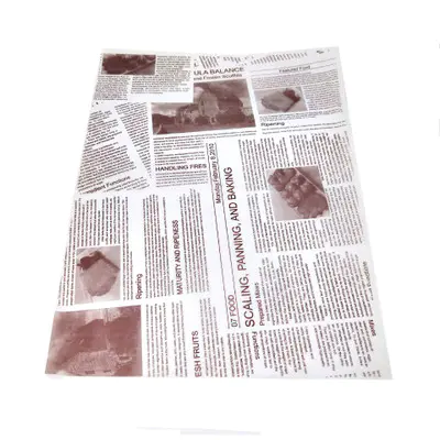 Custom Newsprint type food grade greaseproof paper for food wax wrapping China supplier