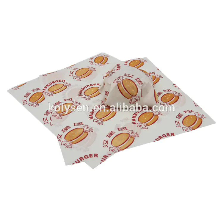 Factory Price Custom Printed Greaseproof burger Wrapping Paper