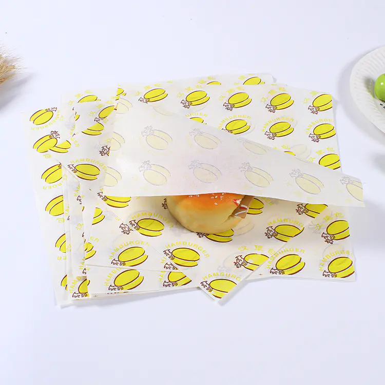 Food packaging printed greaseproof burger wax paper