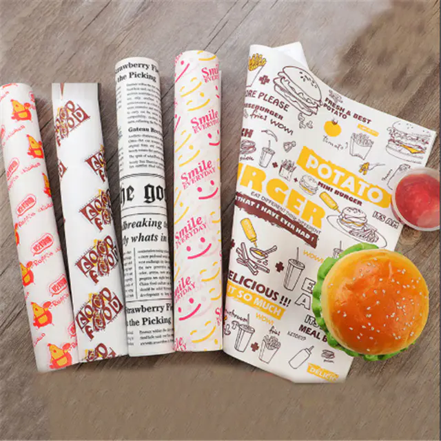 Custom printed deli food packaging greaseproof paper made in china