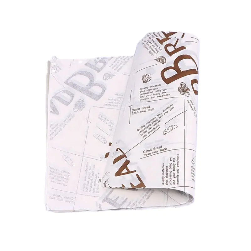 Custom logo printed food wrap PE coated white kraft paper sheet greese proof paper Manufacturer