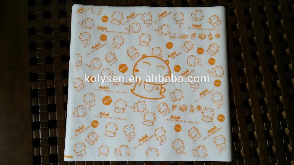Custom print oily fast food wrapping paper
