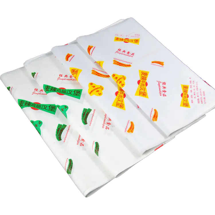 Food packaging printed greaseproof burger wax paper