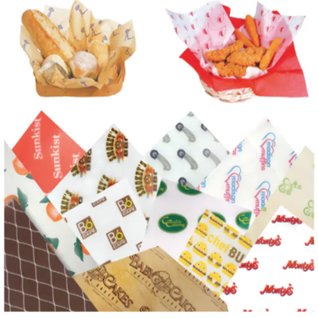Kolysen custom printed food wrapping parchment paper for hamburger packaging