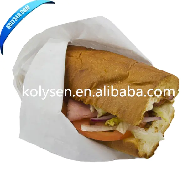 Kolysen custom printed food grade white Sandwich wrapping paper deli food greaseproof paper supplier