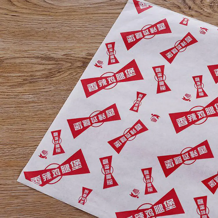 Logo Wrap Food Paper Sandwich Custom Wrapping Bags Custom Greaseproof Pockets For Burger
