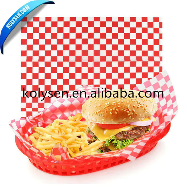 Custom printed Food grade greaseproof wax paper packing for deli food China supplier