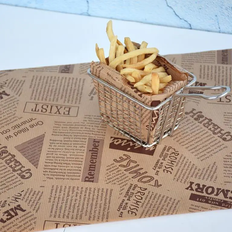 Custom Printed food grade Greaseproof Potato chips packing food paper Chinasupplier