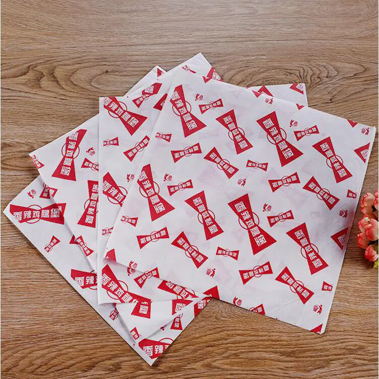 Food Paper Wrap Custom Logo Wrapping Sandwich Bags Custom Greaseproof Pockets For Burger